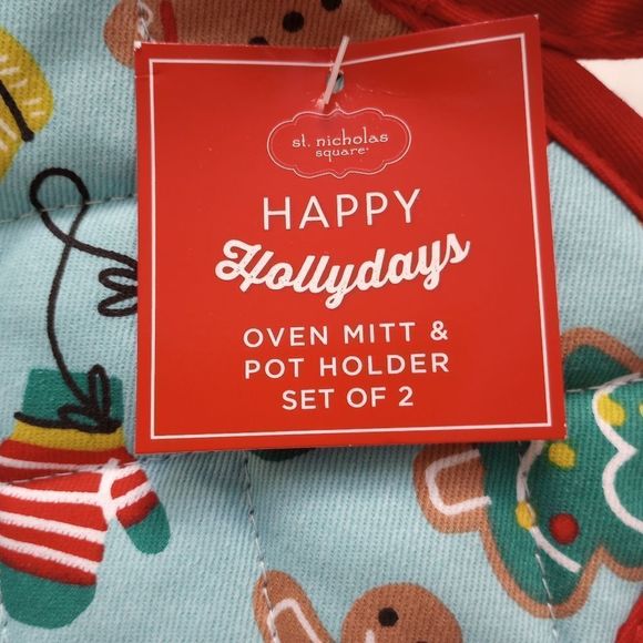 NWT Kohl's Holiday Set of Kitchen Towels, Bath Towel, Oven Mitt and Pot Holder - Picture 8 of 9